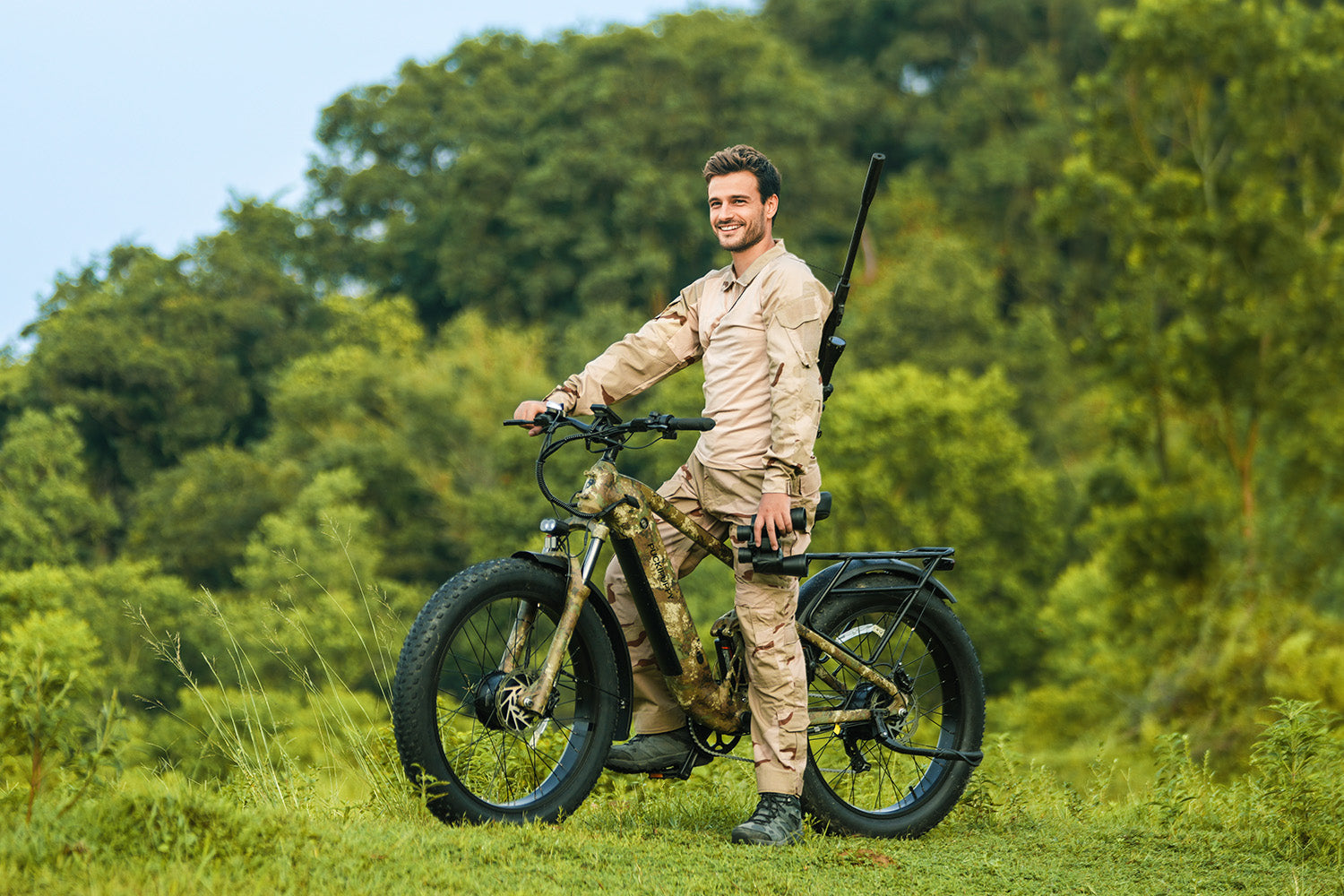 hunting bicycle electric QuietKat RidgeRunner Bike Duty 400 lb Payload Capacity Electric Hunting Bikes With Camouflage
