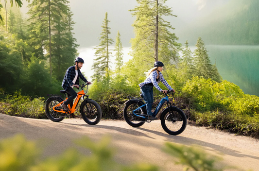 Going camping with friends on e-bikes.