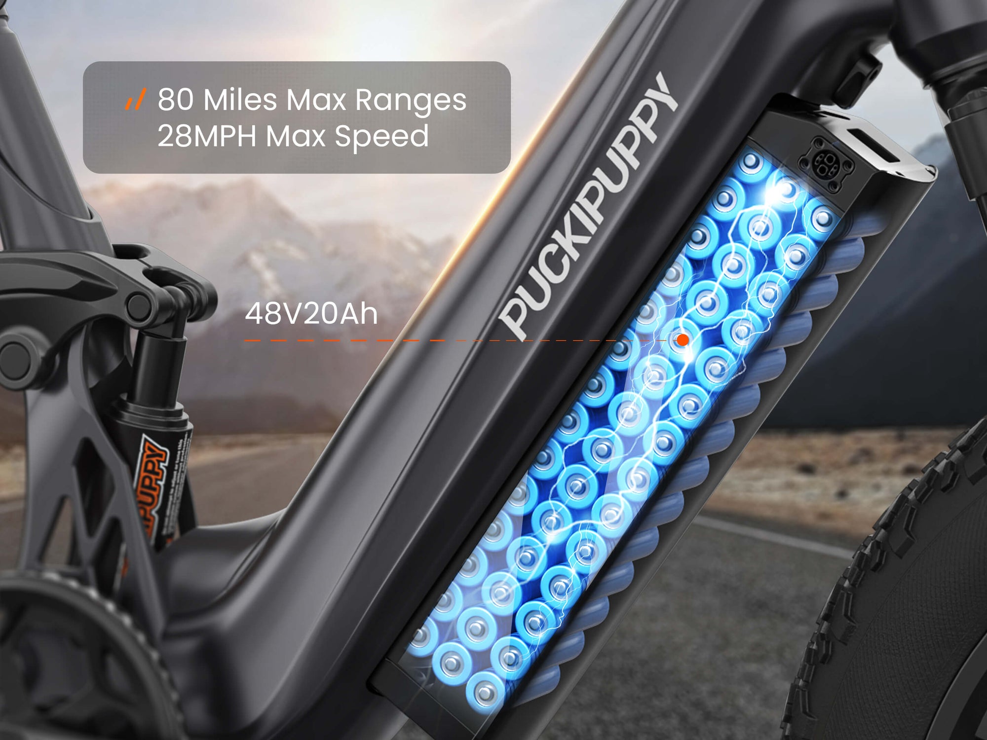 80 Miles Range Maximum Speed: 28 MPH