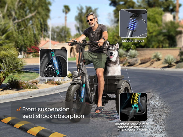 Front Suspension with Seat Shock Absorbers