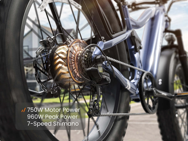 750W Motor with 960W Peak Power 7-Speed Shimano Transmission