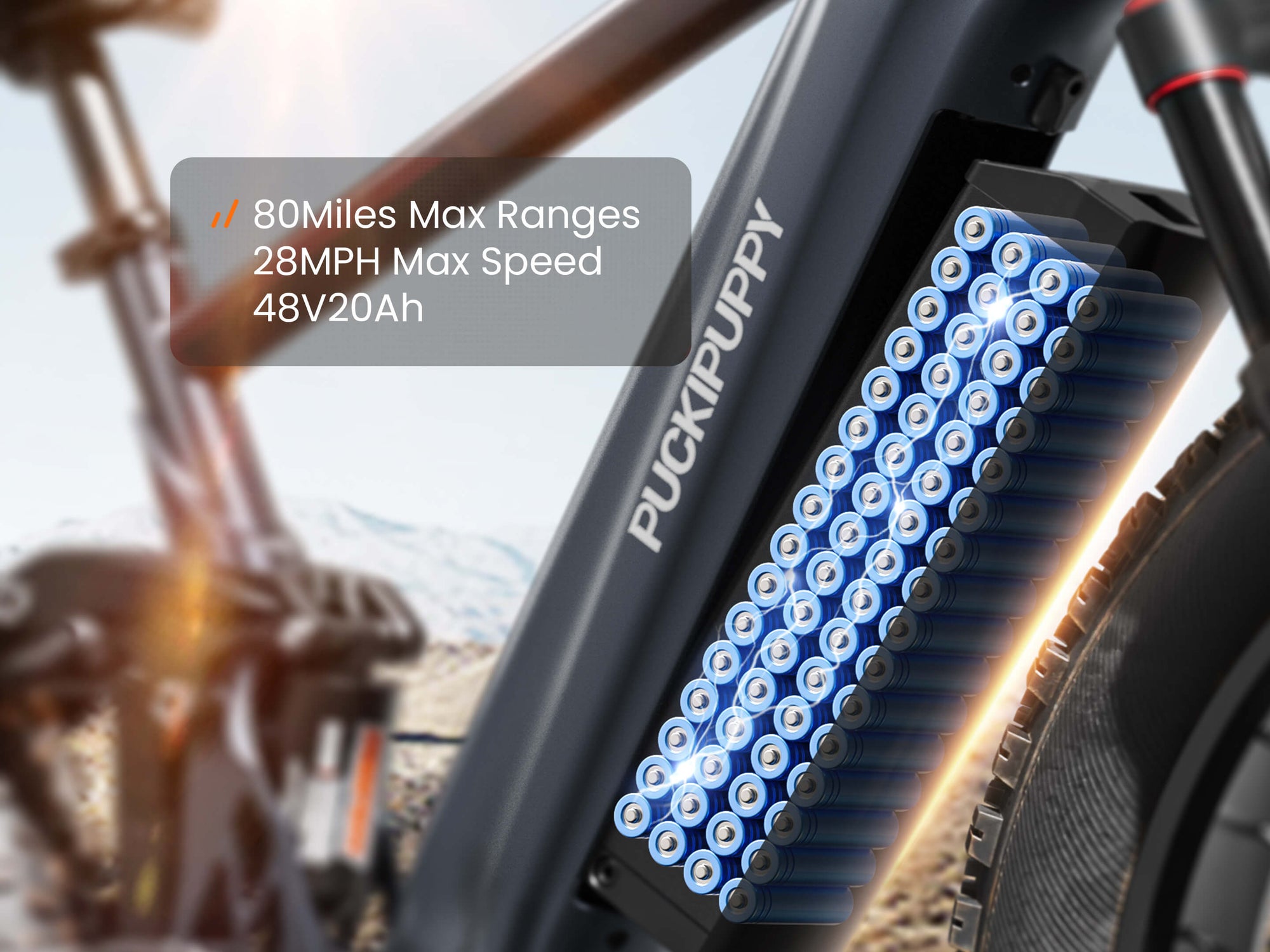 48V 20Ah, 80-Mile Range, 28 MPH Max Speed